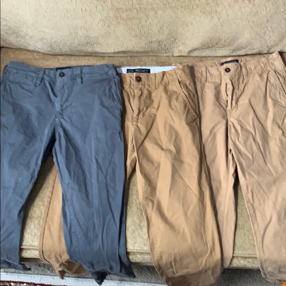 3 pairs of American eagle boys khakis